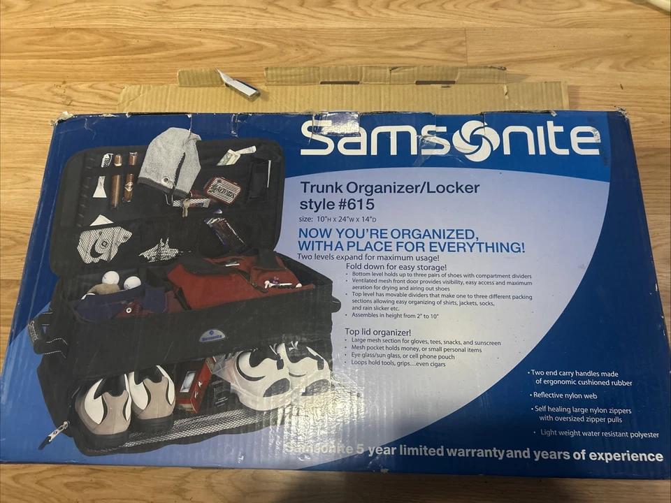 Trunk Organizer Golf Samsonite Locker Bag New 24”L X 14”W X 10”H Black - Image 2 of 4
