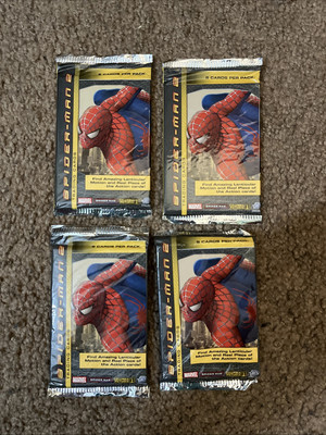 2004 UD Marvel SPIDER-MAN 2 Cards-Factory Sealed Lot of 4 Packs (20 Cards Total)