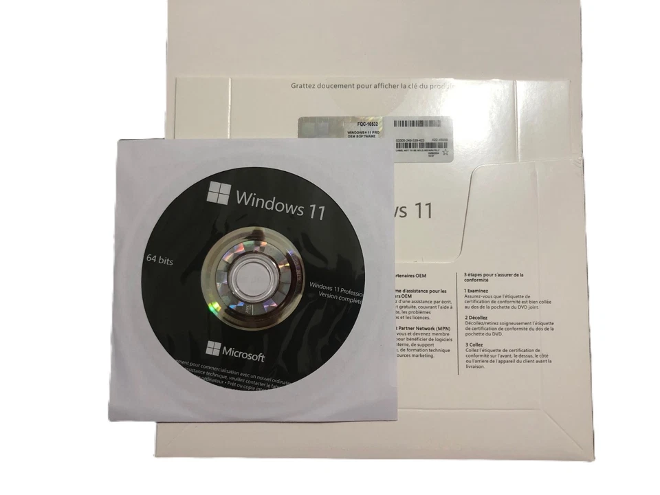 Windows 11 Pro 64-Bit DSP OEI licence key Français DVD version 24H2 - Photo 2/4