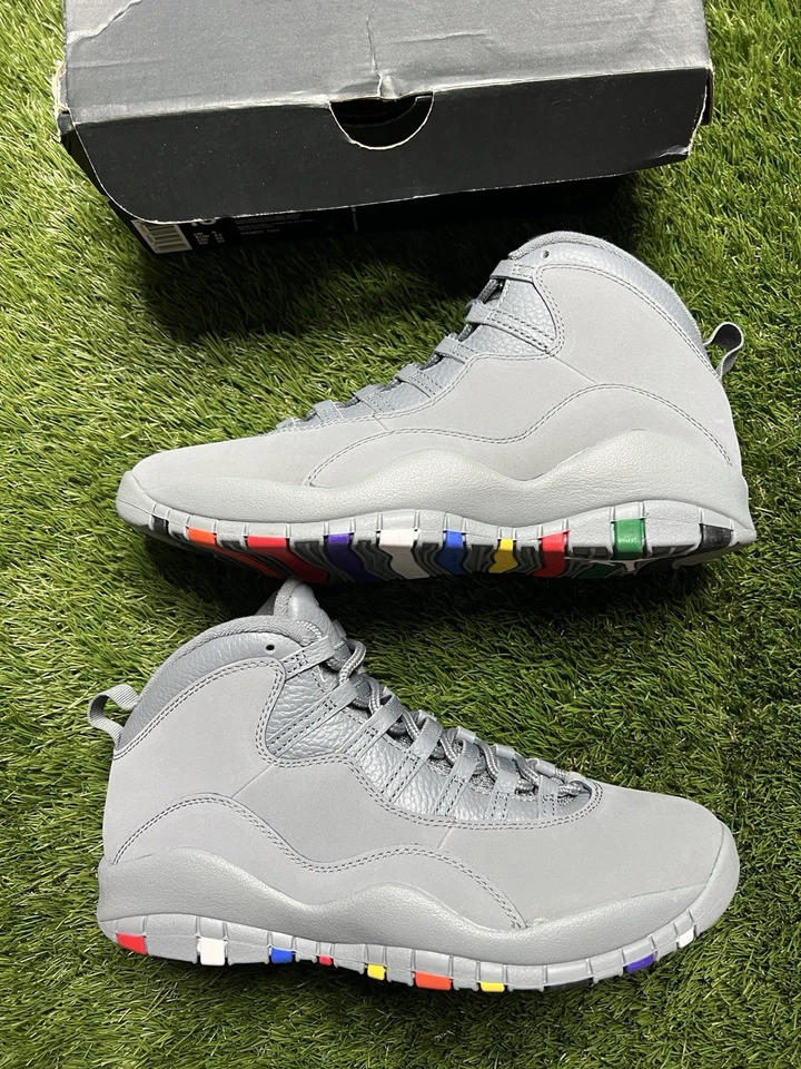 NUEVO Zapatos Tenis Air Jordan 10 Retro Gris Fresco Para Hombre Talla 10 310805-022 Foto 3 de 4