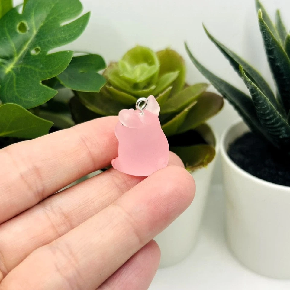 Lindo dije de cerdo acrílico rosa 3D, 17x25 mm - vendedor de EE. UU. Foto 3 de 3