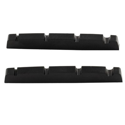 Musiclily Pro 2Pcs Black Slotted 42.3mm Flat Nuts For 4 String Precision Bass PB