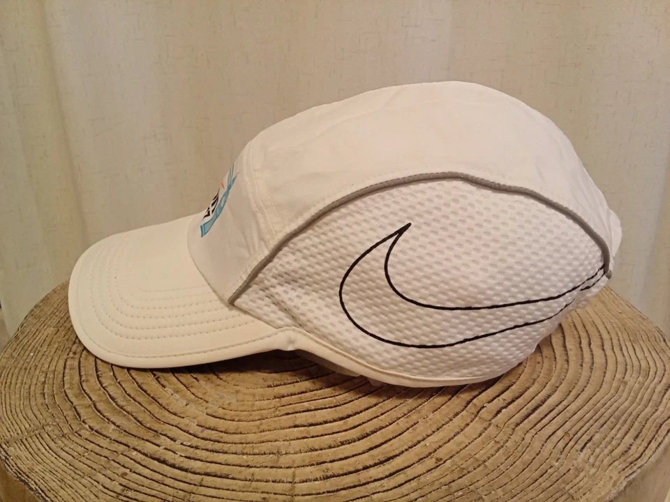 Nike AW84 Aerobill Dri Fit Running Hat 5 Panel Cap White Cycling 2017 London - Image 3 of 4