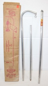 Vintage Stan Sales in-ground 3-piece Aluminum Lantern Pole Rod w/ Reflector! 6'