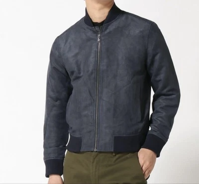 BANANA REPUBLIC Veste Bomber En Daim M Marine Largeur 55cm Longueur 60cm - Photo 1/4