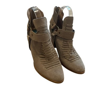 Women s Seychelles Taupe Harness Bootie Suede boots 7.5 Anthropologie
