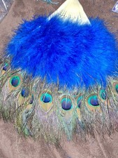 Vintage Ostrich  Peacock Folding Handheld Fan