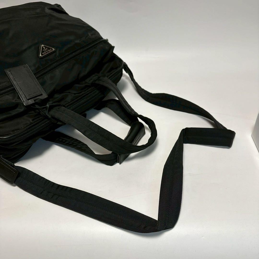 PRADA Triangle Logo Briefcase Business Hand Shoulder Bag Leather Auth R02130 thumbnail 8