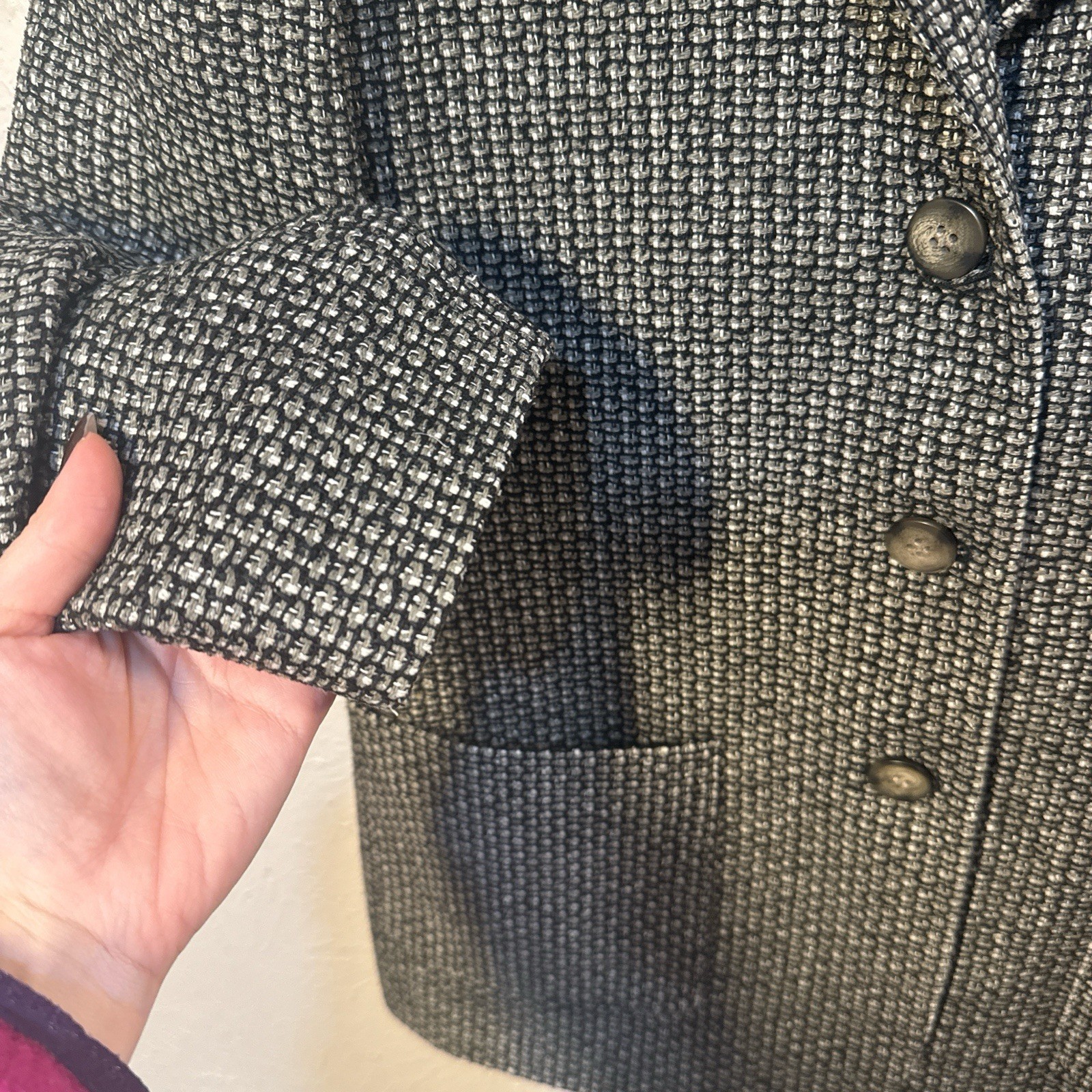 Ann May Checked Button Front Collared Blazer Jack… - image 6