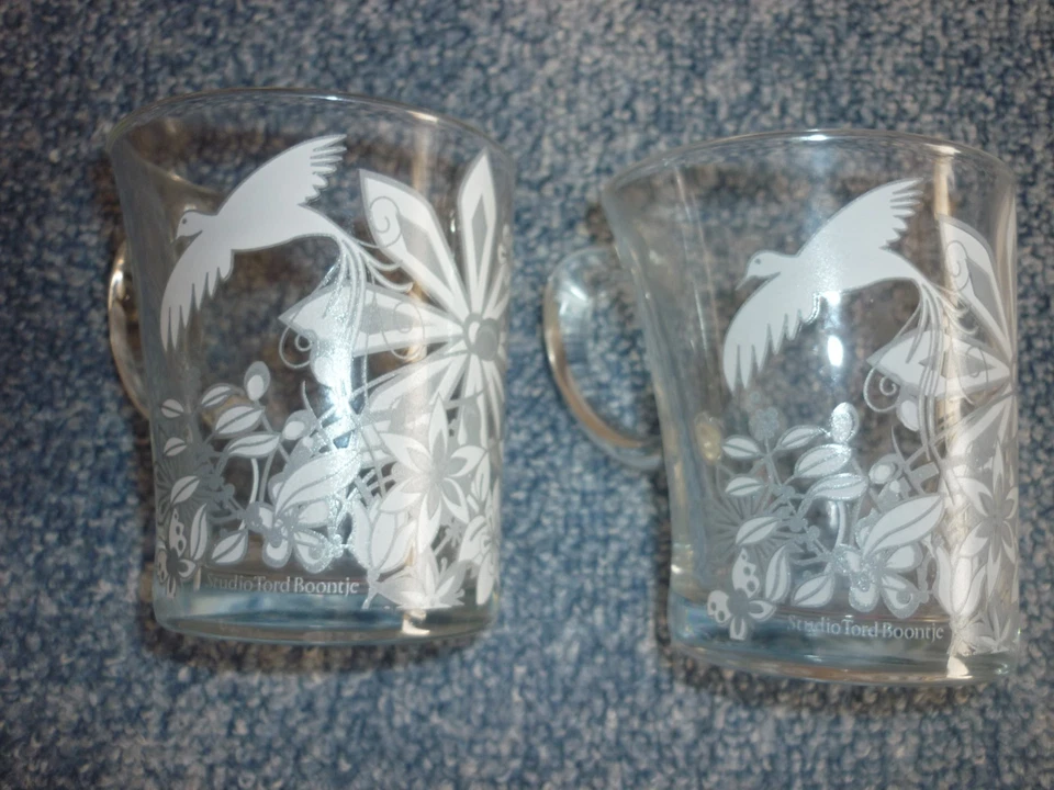 2 originale Senseo Douwe Egberts Kaffee Gläser, Tasse Boontje mit Untertasse Neu - Bild 4 von 4