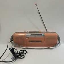VTG Pink/Peach SHARP QT-50 P AM/FM Stereo Radio Cassette, STRANGER THINGS WORKS