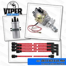 Jaguar Electronic Distributor High Energy Coil 8mm Red HT Leads for 6 Cyl engine
