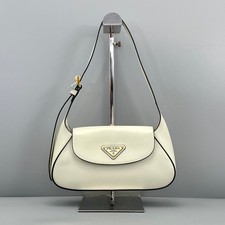 AUTH PRADA Re-Edition Nylon White Hobo Underarm Shoulder Bag