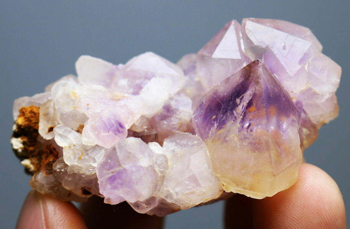 Natural Skeletal Amethyst Clear Quartz Crystal Point Mineral Specimen 60g