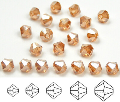 Czech Bicone Crystal Beads Crystal Celsian Full coated Rondelle Diamond 3mm 4mm