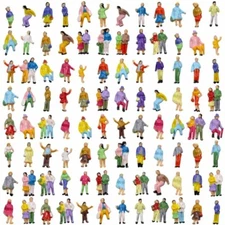 100pcs Model Trains Z scale 1:200 Painted People Figures Miniature Diorama