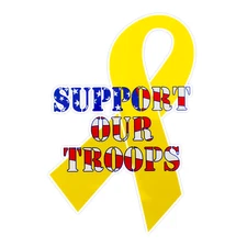 Support Our Troops Bumper Sticker Military Vinyl Soldier Decal 5"