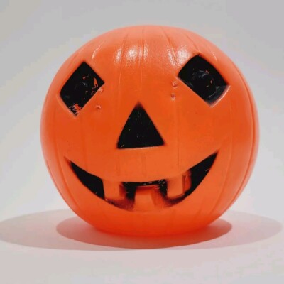Vintage 1970s Bayshore Diamond Eye Jack O Lantern Blow Mold Pumpkin Candy Bucket