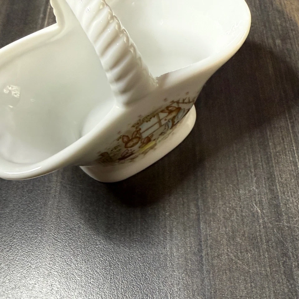 Wicks N Sticks Easter Basket Bunny Decor Ceramic Japan trinket dish vintage - Image 3 of 4