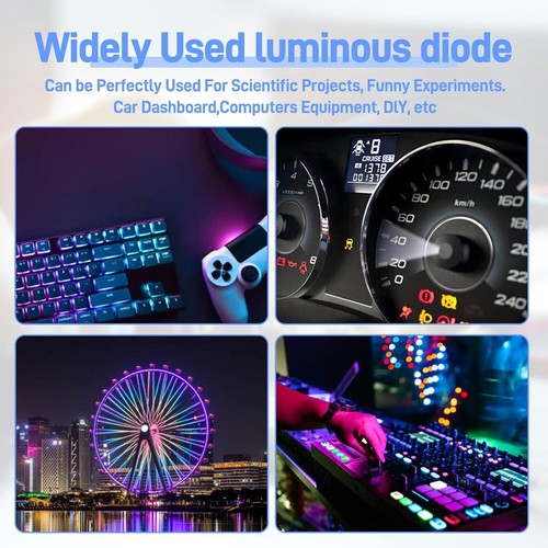 300pc 3Mm 5Mm LED Light Emitting Diode White Red Blue Green Yellow Assorted Kit - Picture 8 of 12