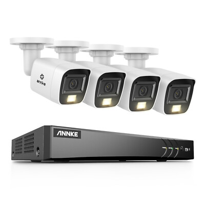 ANNKE 8CH 8MP DVR 4K Video Security Camera System AI Color Night Outdoor H.265+