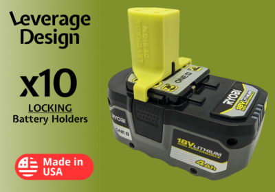 #ad #ad LOCKING 10 Pack: Ryobi 18V ONE Battery Mounts Hangers Holders MADE IN USA $19.94