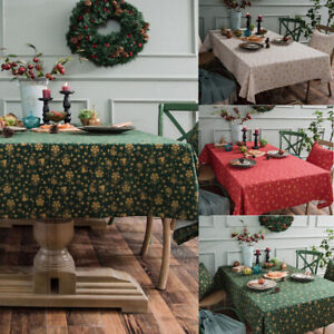 Wonderful ebay christmas tablecloths 10 Size Snowflakes Print Tablecloth Rectangle Christmas Party Dinner Table Cloth Ebay