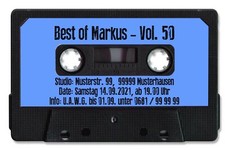 Einladungskarte Geburtstag 20,30,40,50,60 Musikkassette