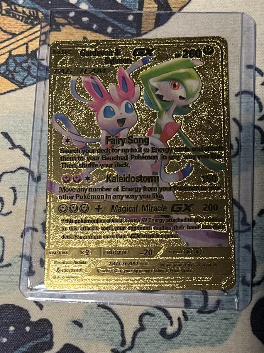 Gardevoir & Sylveon GX - Tag Team - Gold Foil Pokemon Card Fan Art