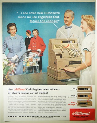 Vintage 1949 NATIONAL CASH REGISTER Full-Pg Lg Magazine Ad: IT FIGURES CHANGE!