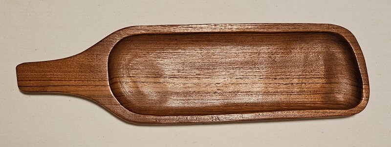 Teak Wood Serving Tray Charcuterie Board Appetizer Cheese Mid Century Modern MCM