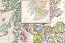 map of Scotland by Keith Johnston Royal Atlas 1869 original hand color