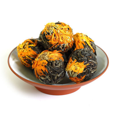 GOARTEA 2017 Year Calendula Officinalis Yunnan Puer Tee Pu'er Puerh Tea Raw Ball