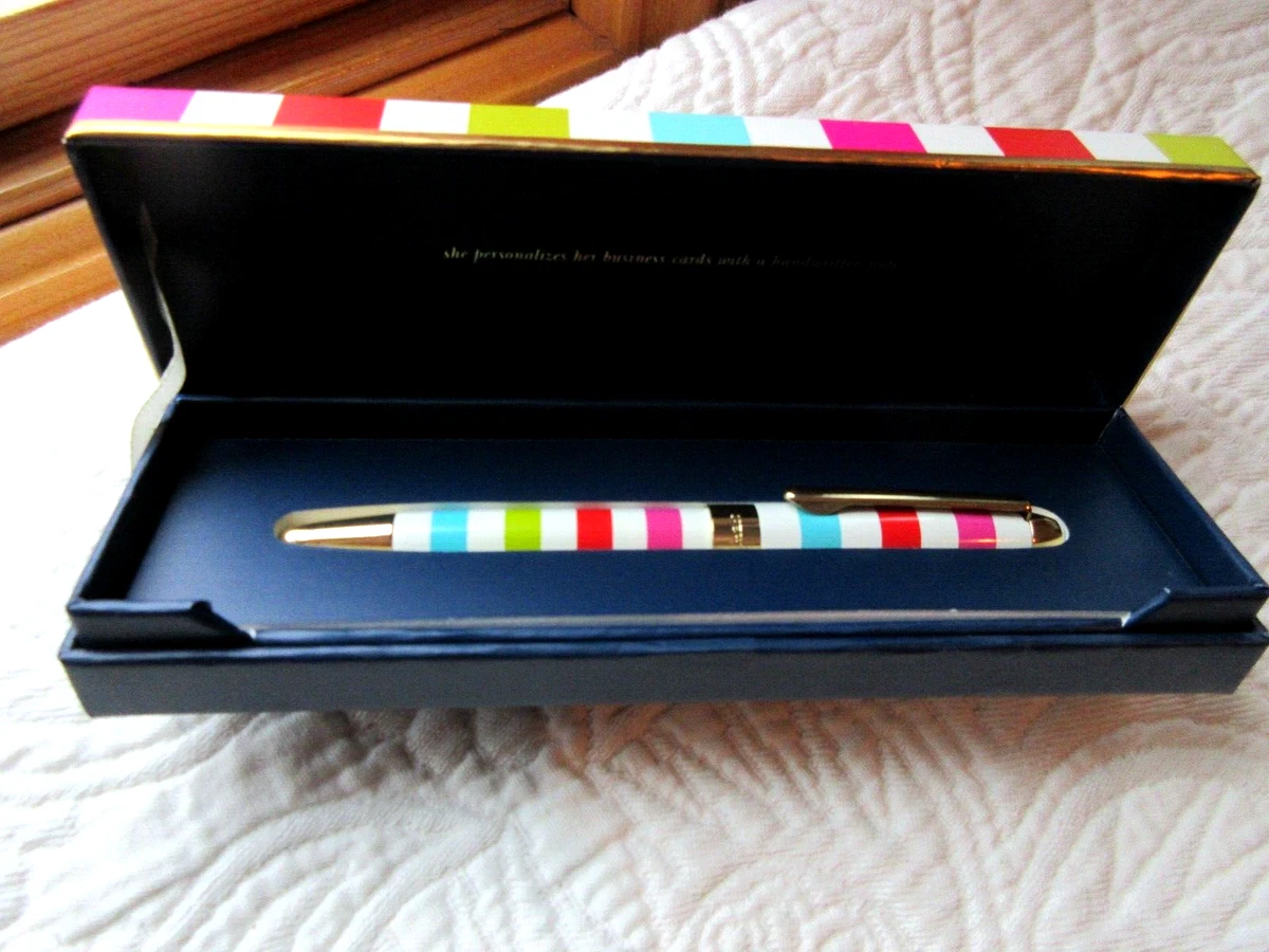 KATE SPADE NEW YORK CANDY STRIPE BALL POINT PEN NEW IN GIFT BOX BLACK INK |  eBay