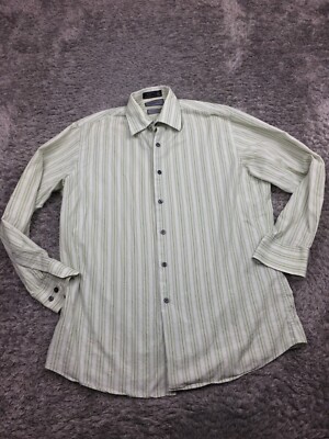 claiborne modern fit dress shirt Claiborne Men's Long Sleeve Dress Shirt Modern Fit Black Blue Stripe M
