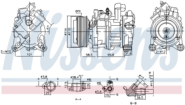 Nissens Kompressor Klimaanlage Passend FüR BMW 5Er Touring F11 F10 F18-image