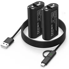 2 x 3600mAh Rechargeable Battery Pack For XBox One Controller+USB Charging Cable