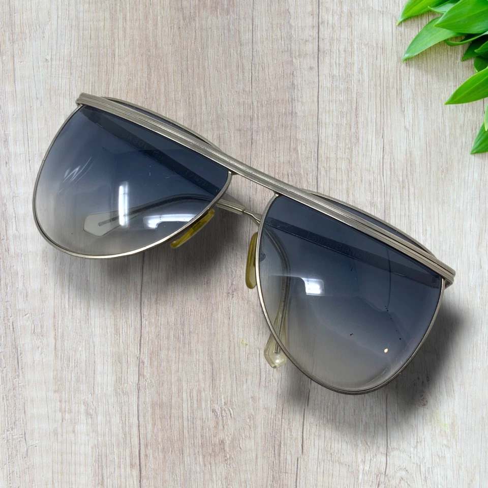 Винтажные солнцезащитные очки 1980-х Laura Biagiotti OXSOL T1473 матовые серебристые с бровями - Изображение 3 из 4