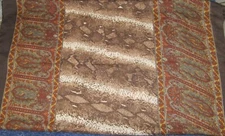 Unbranded Paisley Oblong Scarf Brown Rust Gold Tan Cream