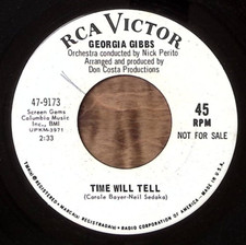GEORGIA GIBBS TIME WILL TELL/WHERE'S THE MUSIC COMING FROM VINYL 45 60-18