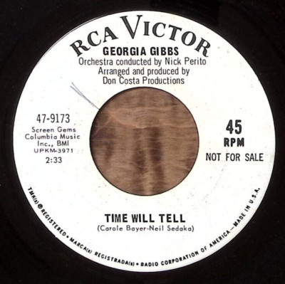 GEORGIA GIBBS TIME WILL TELL/WHERE'S THE MUSIC COMING FROM VINYL 45 60-18