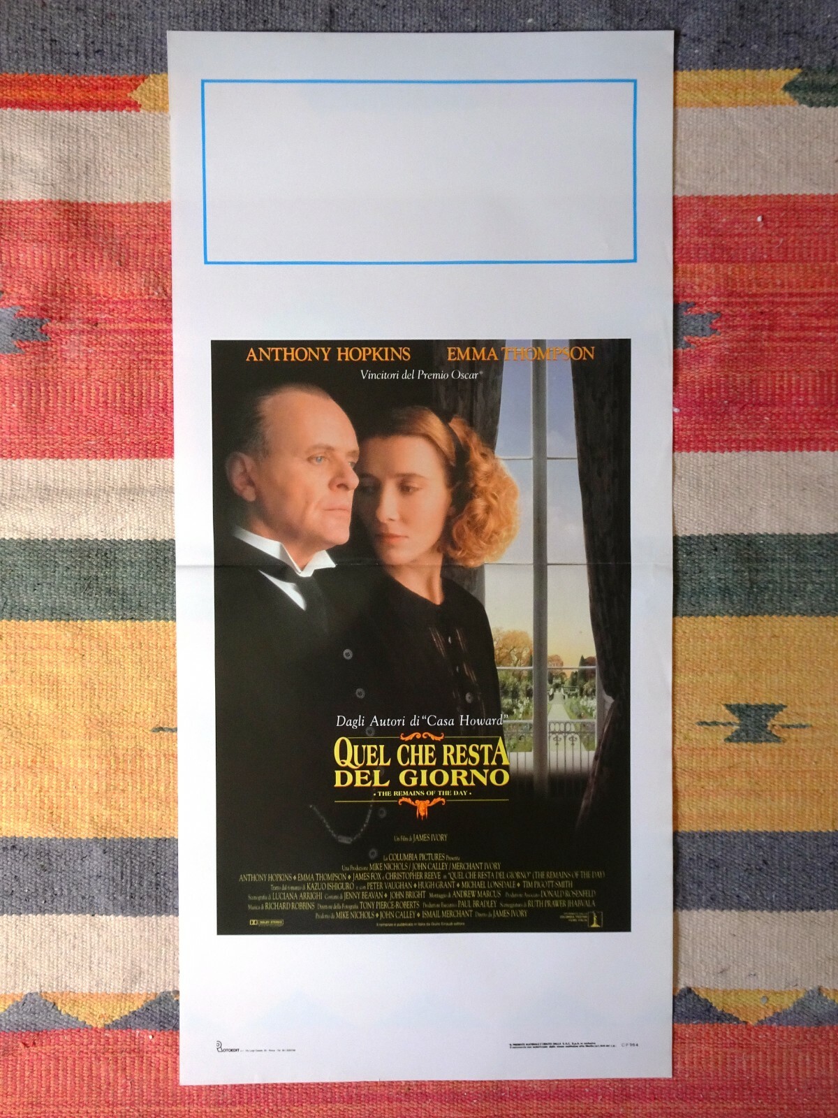 Locandina originale film Quel che resta del giorno (1993) - Regia di James Ivory