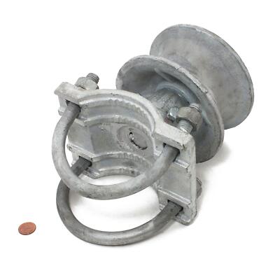 (4-Pack) 4'' Round Post x 2 1/2'' Round Gate Frame Steel Cantilever Roller