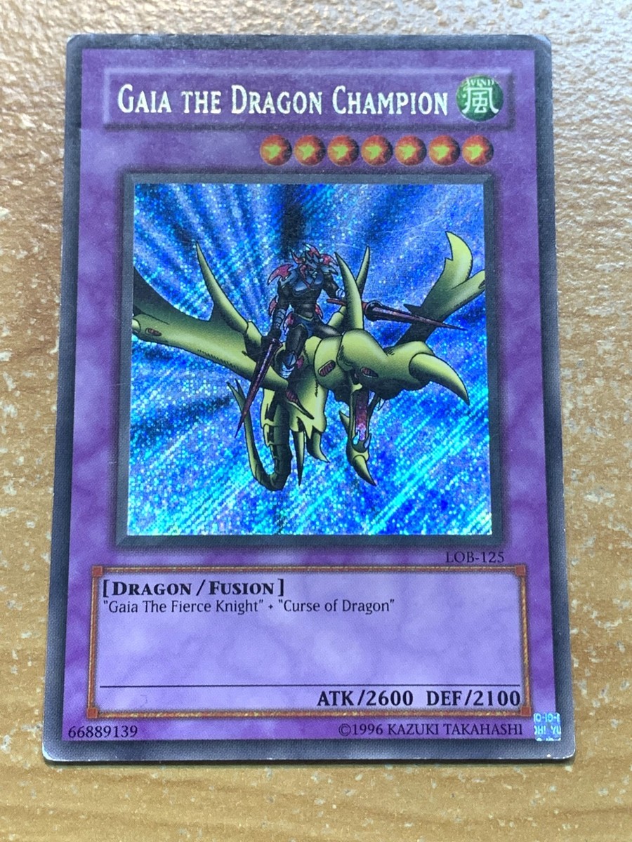 Gaia The Dragon Champion LOB-125 DOUBLE MISPRINT FULL CARD SECRET