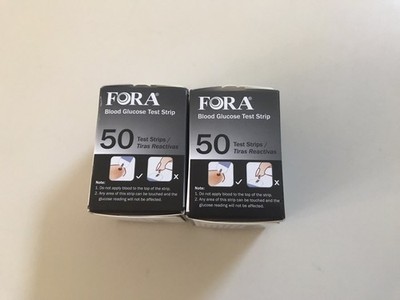Fora Blood Glucose Test Strips 2 boxes of 50, 100 total Expires  2027