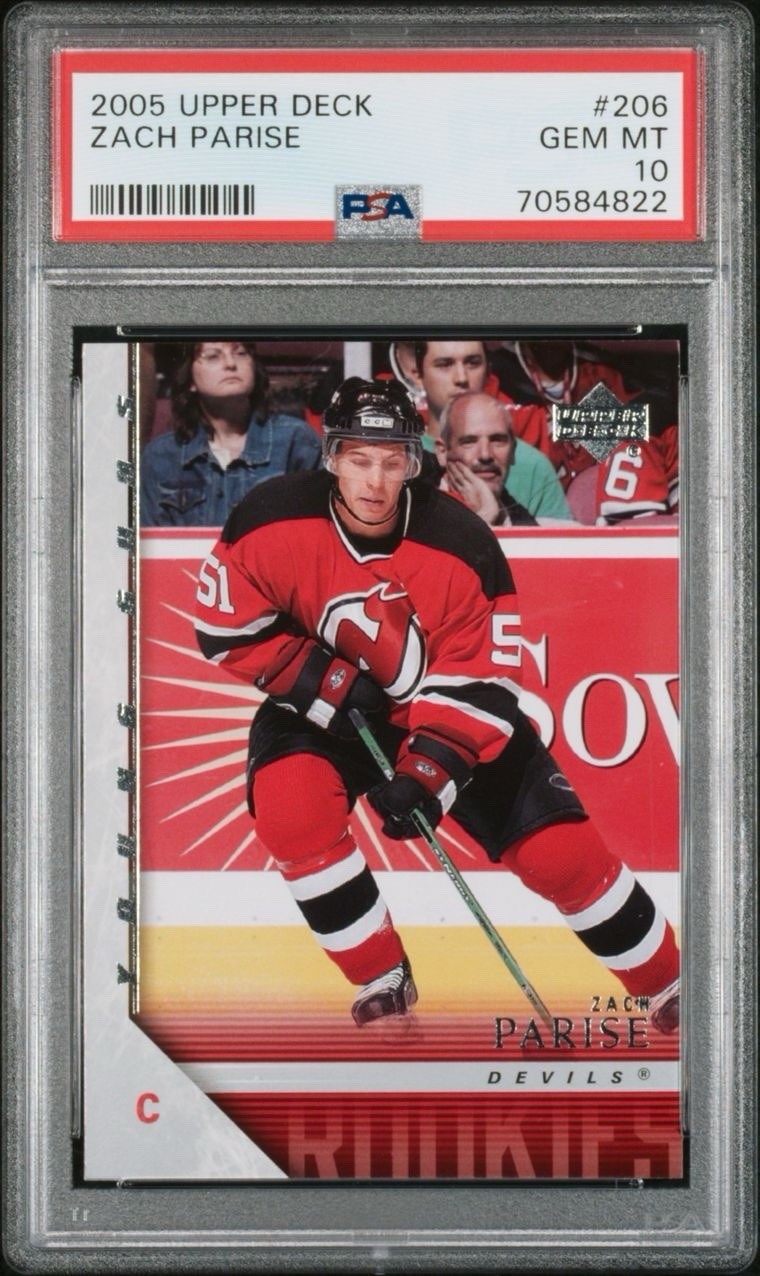 Zach Parise 2005 Upper Deck Young Guns #206 Rookie Card PSA 10 Devils Legend
