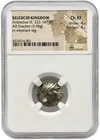 222-187 BC Seleucid Kingdom AR Drachm Rv Elephant NGC Ch XF 4/5