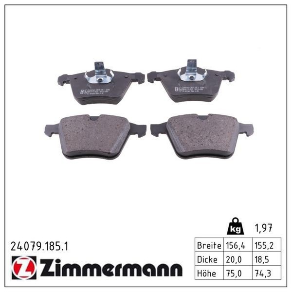 Zimmermann 24079.185.1 Bremsbelagsatz, Scheibenbremse-image