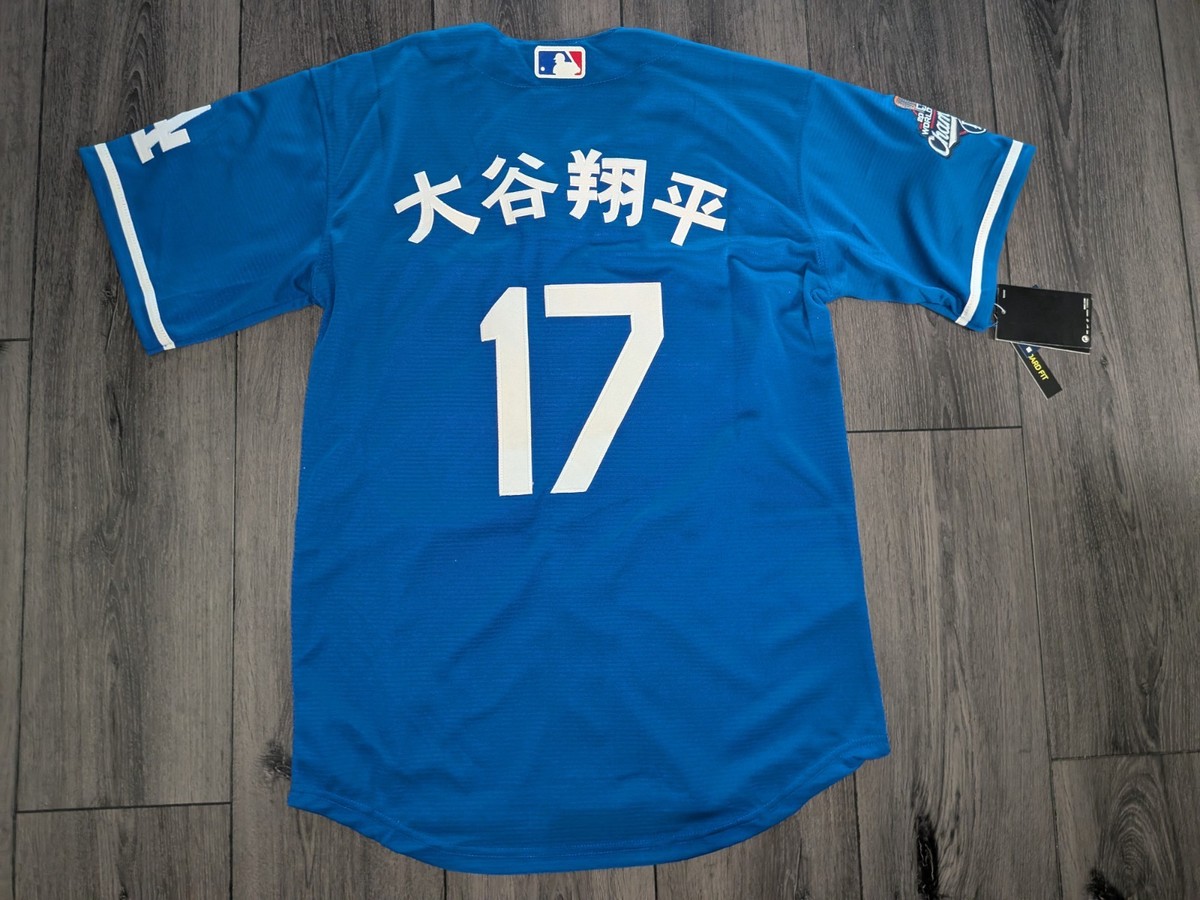 Shohei Ohtani 2025 World Series Dodgers Jersey Stitched BLUE Men's