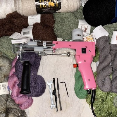 Tufting Gun Kit Cut & Loop Pile Rug Carpet Making Machine w/ Yarn Included New